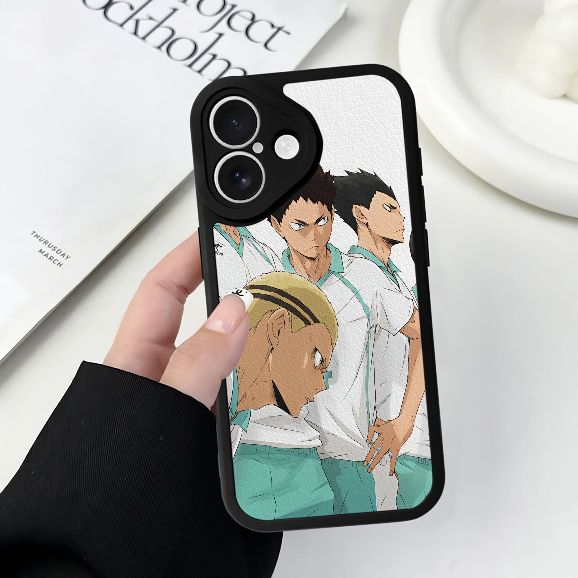 （画像用） ハイキュー!! Haikyu!! 【iPhone 16シリーズ対応】シリコンスマホケース（レザー調） 材質：シリコン